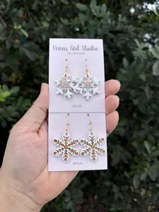 Snowflake Clay Dangle Earrings