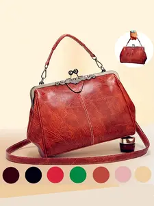 Women's Punk Style Quilted Handbag, Stylish Handbag, Fashionable Vintage Steampunk Faux Leather Tote Bag with Bead Embellishment, Foldable Shoulder Bag with Removable Strap, Handheld Bag, Handheld Bag Purse