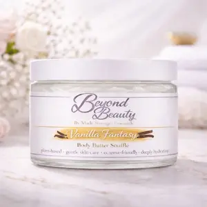 Beyond Beauty By: Made Stronger Essentials Vanilla Fantasy Body Butter with Shea & Kokum Butters Sunflower, Jojoba Oils, Rose hip Seed Oil ,Vitamin E Oat Oil, for Nourishing Renewing Calming Skin