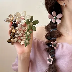 [6pcs Cute Hair Loop] 6pcs Cute Floral Hair Loop | Elegant Hair String Set for Party Gifts pinzas