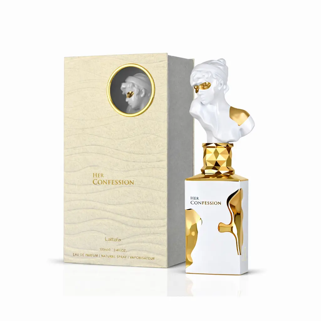 Lattafa Her Confession Eau De Parfum Spray for Women, 3.4 fl.oz Single Item, High-Concentration Aromatic Luxurious Fragrance Scent Blend, Daily Wear Long-Lasting EDP Perfume