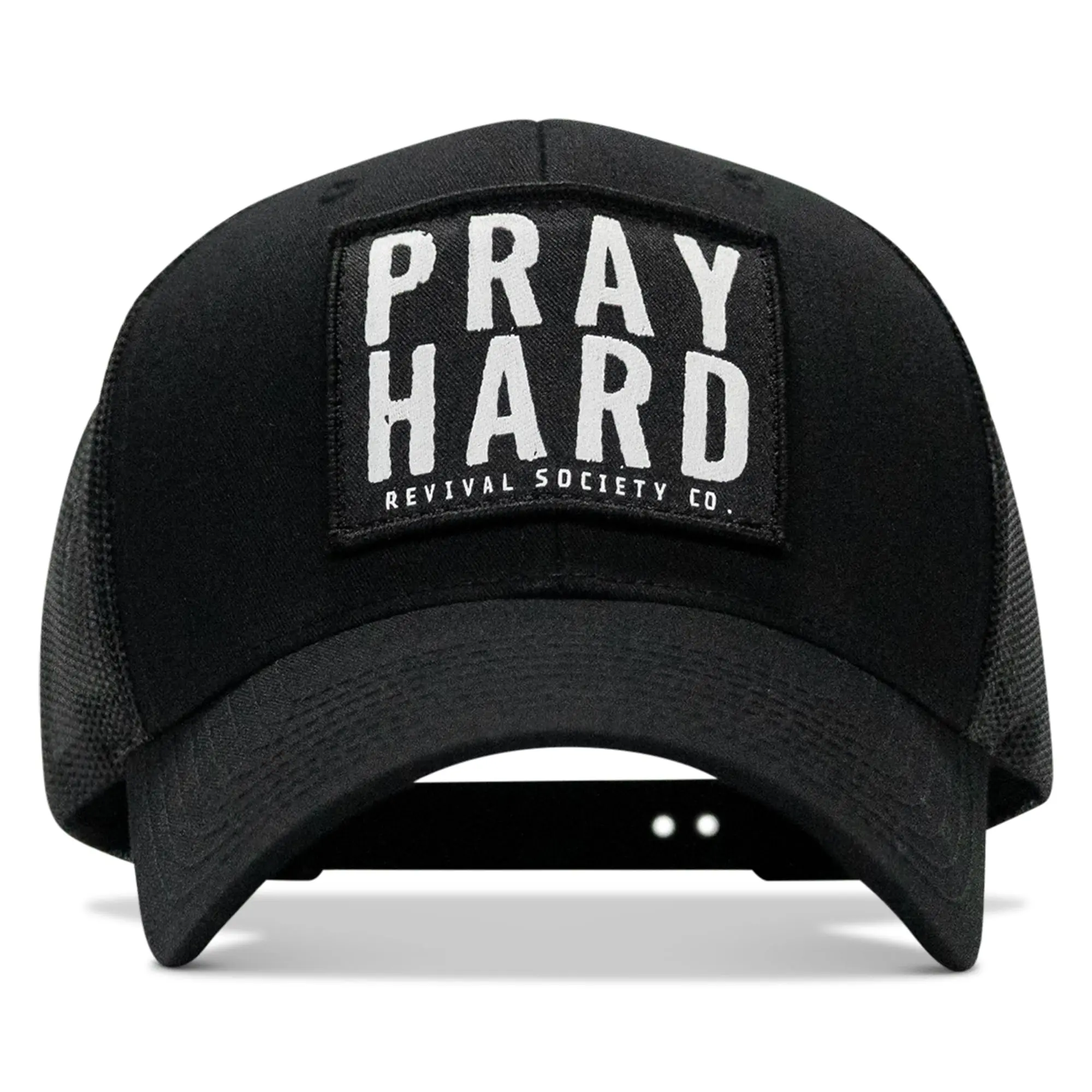 Custom Patched Snapback Hat, Pray Hard Design Fashion Accessory, Custom Patched Hats
