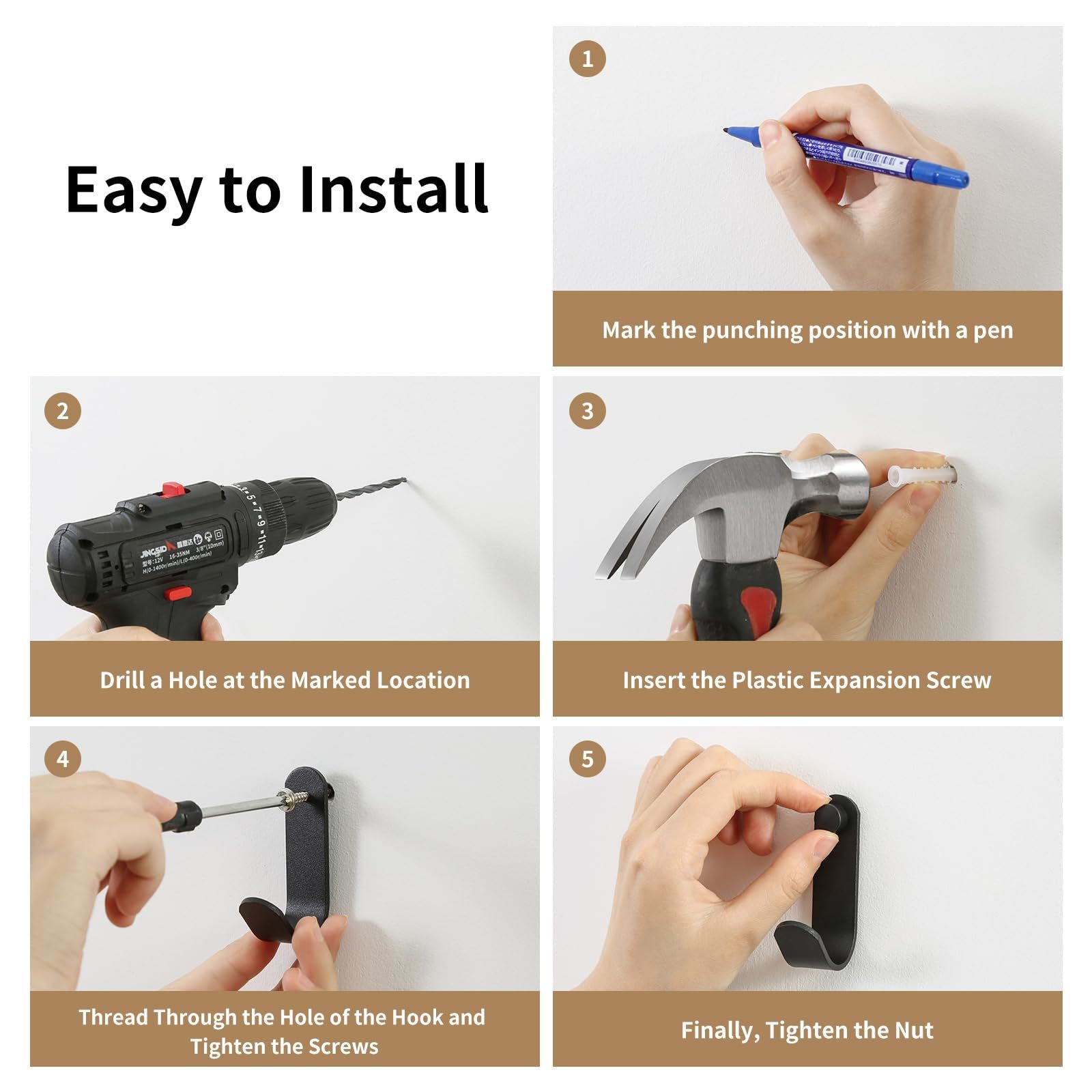 1 Pack Boho Hanging Fruit Basket for Kitchen, 10in High Elasticity Hanging Teardrop Design Handwoven Wall Hanging Basket with Strong Hook for Fruits Vegetable Potato Onion Storage(Caramel)