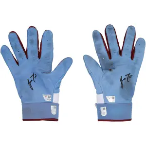 J.T. Realmuto Philadelphia Phillies Autographed Game-Used Blue Nike Batting Gloves from the 2025 MLB Season - NF70450505-06 - Fanatics Authentic Certified