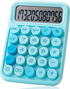 - Mechanical  Calculator, 12 Digits, Large LCD Display, Blue Calculator Big Buttons