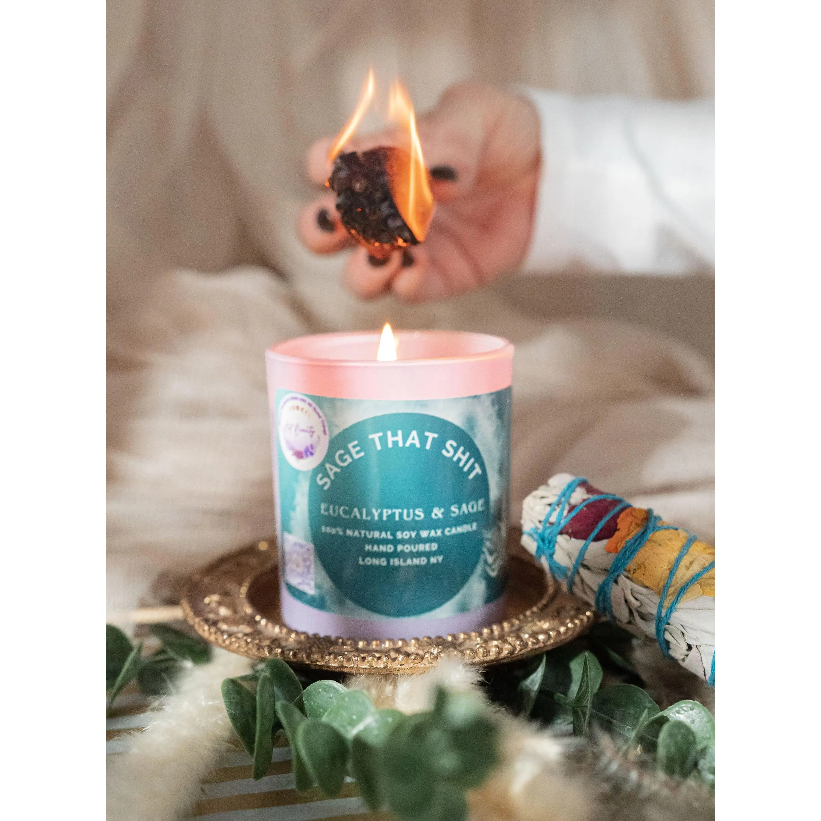 Sage That Shit Candle, Hand-Poured Sage & Eucalyptus Candle