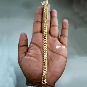 18K Gold Vacuum Plated Stainless Steel Chain & Copper Deployment Clasp Miami Cuban Link Chain Italy Mexico & Micro Inspired Unisex Hip Hop 8mm Bracelet for Men & Women Jewelry,Daily Wear,Casual Fashion,Gift Idea,Chicano Ste,Weighty Feel,Stackable