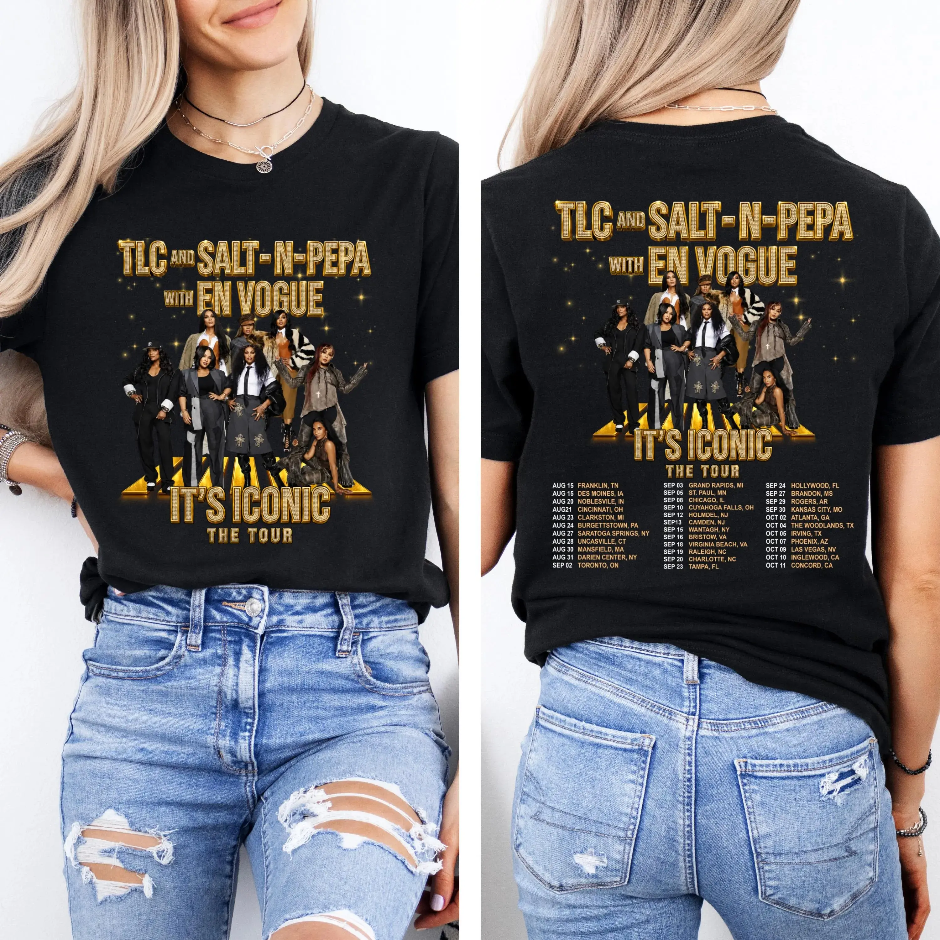 TLC Salt-N-Pepa Tour 2026 Shirt, It's Iconic Tour Tee, 90s R&B Hip Hop Vintage Style Graphic T-Shirt, Trendy Unisex Streetwear Top