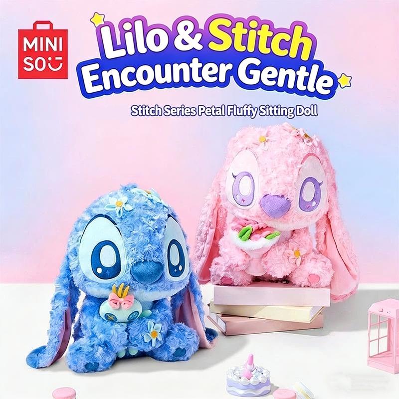 [Valentine's Day Gift]MINISO Stitch Petal Plush Sitting Doll – Ultra-Soft Petal Design, Cute Collectible, Perfect Christmas Gift for Stitch Fans, Friends, Lover&Kids