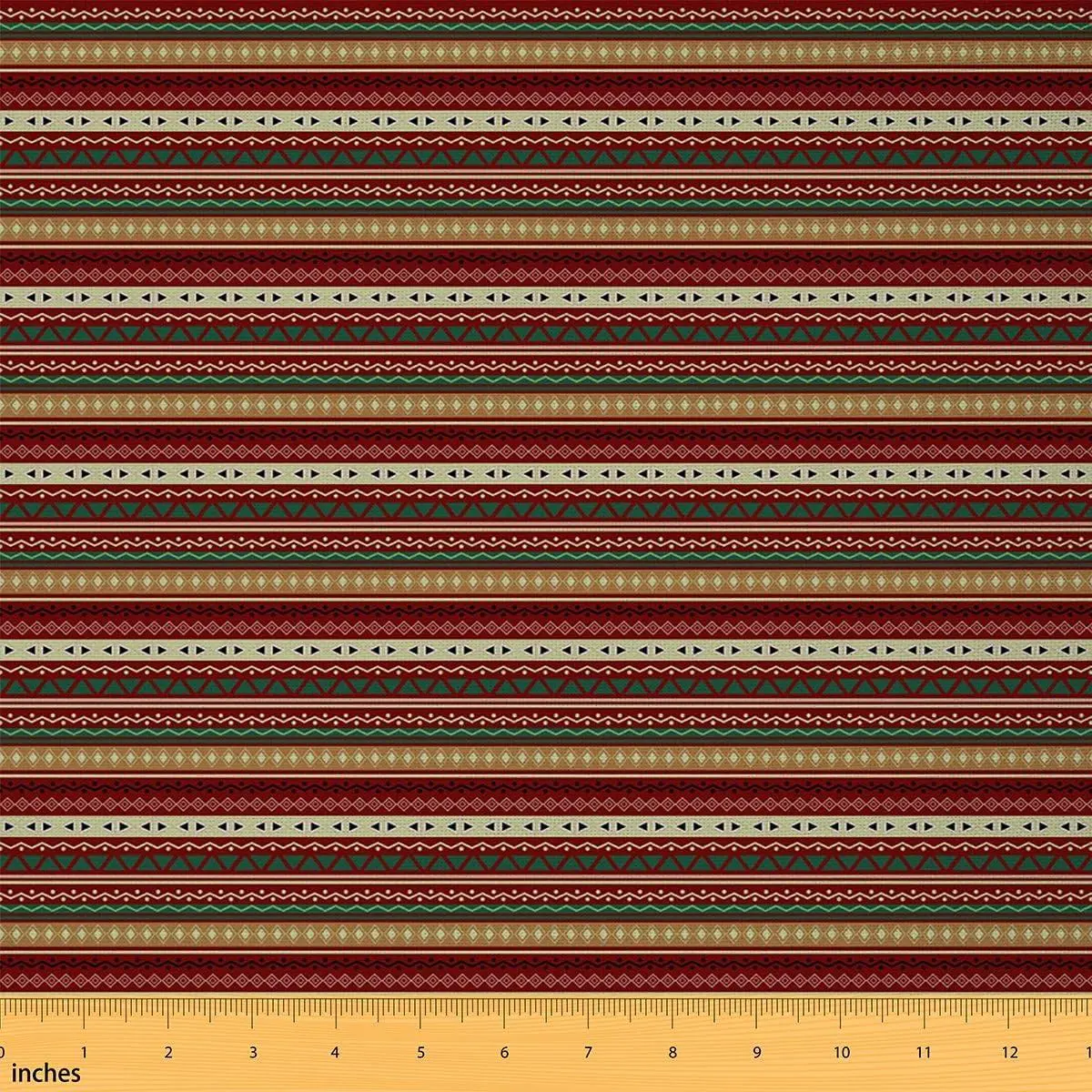 Boho Fabric Decorative Moroccan Upholstery Fabric Chairs Geometric Stripe Multicolor Soft Flannel