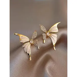 Fashion Butterfly Design Rhinestone Decorated Earrings, Stud Earring, Dainty Fashion Jewelry, Elegant Jewelry for Party, Daily Clothing Decor, Trendy All-match & Exquisite Jewelry for Birthday Gift, Fashionable Jewelry
