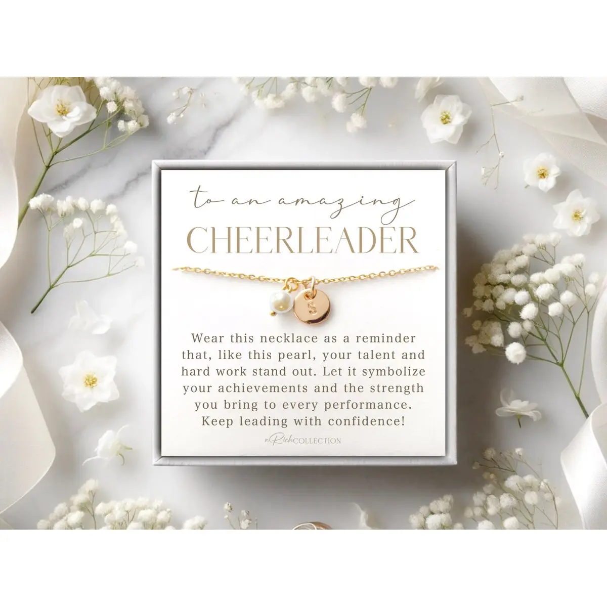 Personalized Cheerleader Gifts Custom Name Necklaces Pearl Necklace Gifts For Your Cheerleading Squad, Coach, Or Team Spirit Christmas Gifts
