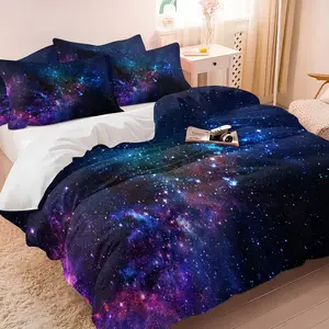 Galaxy Nebula Print Duvet Cover Set, Stunning Colorful Space-themed Bedding Set, No Filling/Zipper Closure, Soft Microfiber Material, Perfect for a Cosmic Bedroom Makeover, Includes 1 or 2 Pillowcase - No Filler, Decorative Duvet Cover