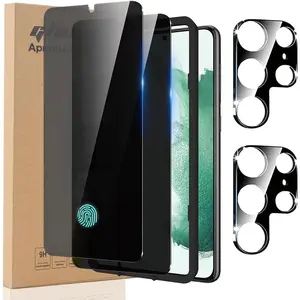 [2+2 for  Galaxy S25 Ultra  Screen Protector Tempered Glass with Camera Lens Protector and Easy Installation Tool, [Fingerprint Unlock], Anti Scratch, Anti Spy, Case Friendly