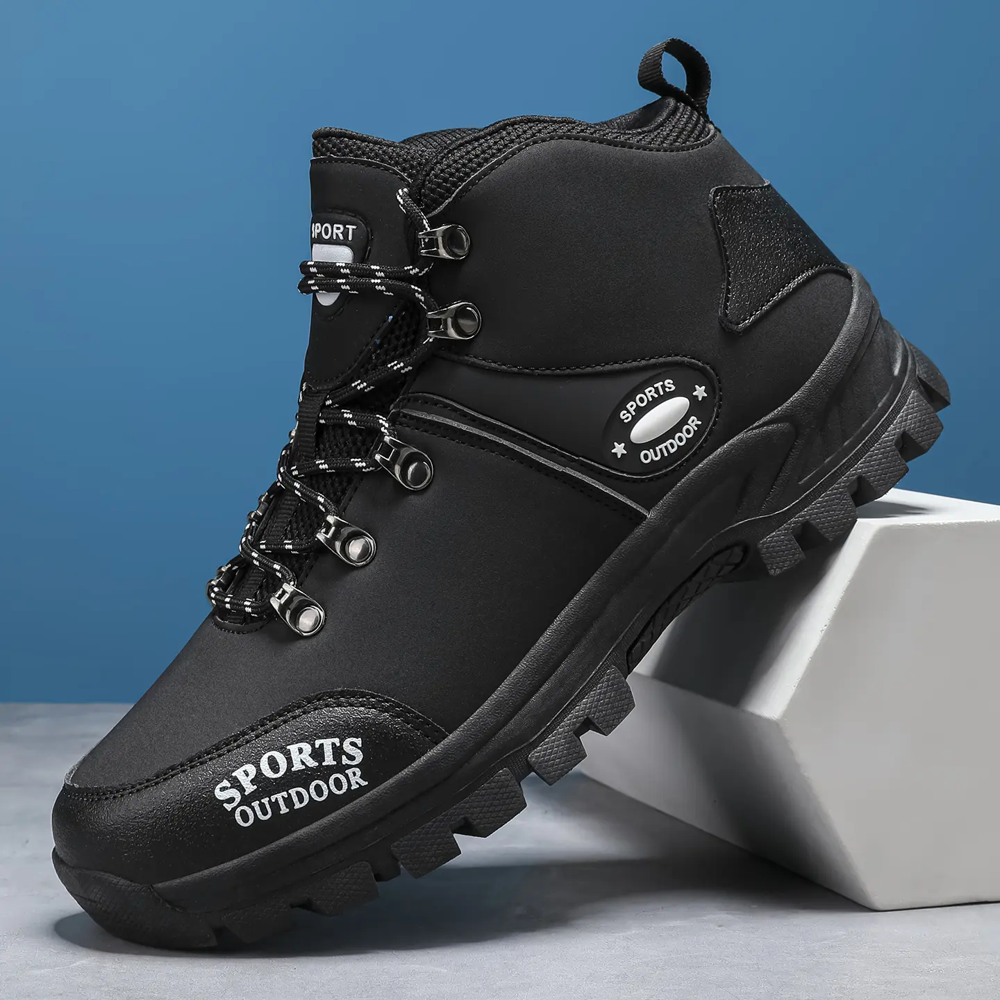Men's Heavy-Duty All-Terrain Hiking Shoes - Low-Top Backpacking Boots with Reinforced Stitching, Cushioned Midsole & Non-Slip Rubber Outsole, EVA Cushioned Insole, All-Season Trekking Shoes for Mountain Climbing, Trail Running,