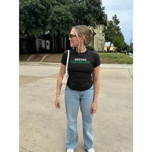 Define Too Drunk St. Patrick's Day Baby Tee, Beer Shirt, St Paddys Day Top, Kiss Me Im Irish Y2K Style, Saint Patty Parade, Sorority Tee