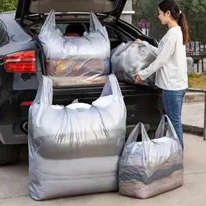 10 Ultra Large Moving Bags with Anti-Tear Zipper Closure, 40lb Capacity, Durable Plastic Bedding Storage Bags for Clothes and Blankets