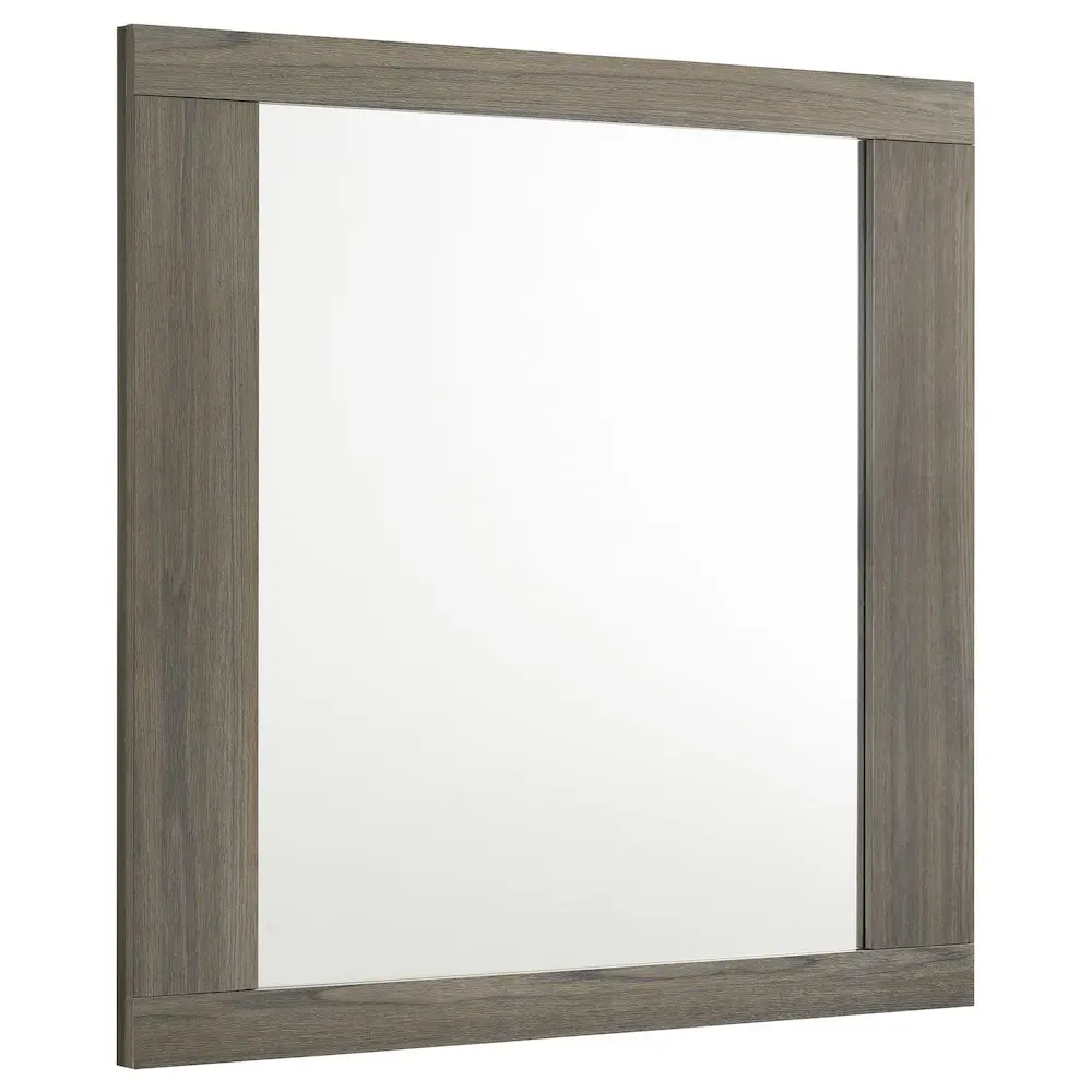 Fenwick Dresser Mirror - Grey Oak, Large Rectangle, Durable Bedroom Vanity Setup Mirror, Enhances Space