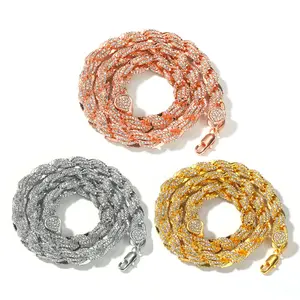 9MMThickTwistChainForMan&Woman,lceoutHipHopMiamiCubanChainGift