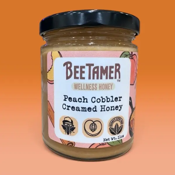 Bee Tamer Peach Cobbler Creamed Honey-11 Oz