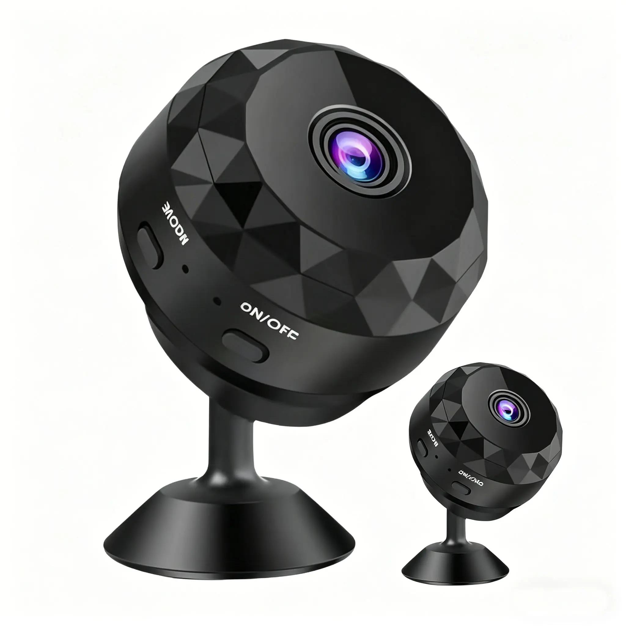 3PCS Upgraded Rechargeable Mini Magnetic WiFi Security Cameras - Wireless Indoor Home Surveillance with Wide Angle, Motion Sensor, Adjustable Mount, SD Card Support, Remote Monitoring for Pets