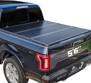Hard Folding Truck Bed Tonneau Cover Compatible with Ford F150 F-150 2004-2014 5.5 ft Short Box, Tri Fold Style，Cars accessories