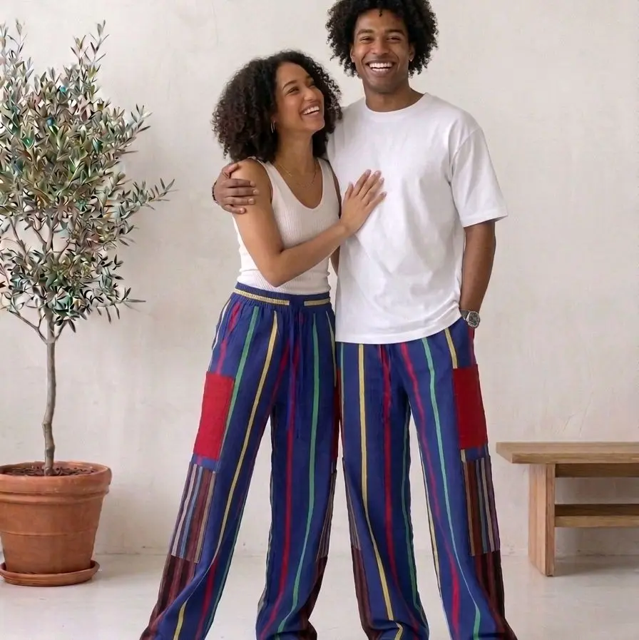 Unisex Aso Oke cargo Pants medium grade Ankara