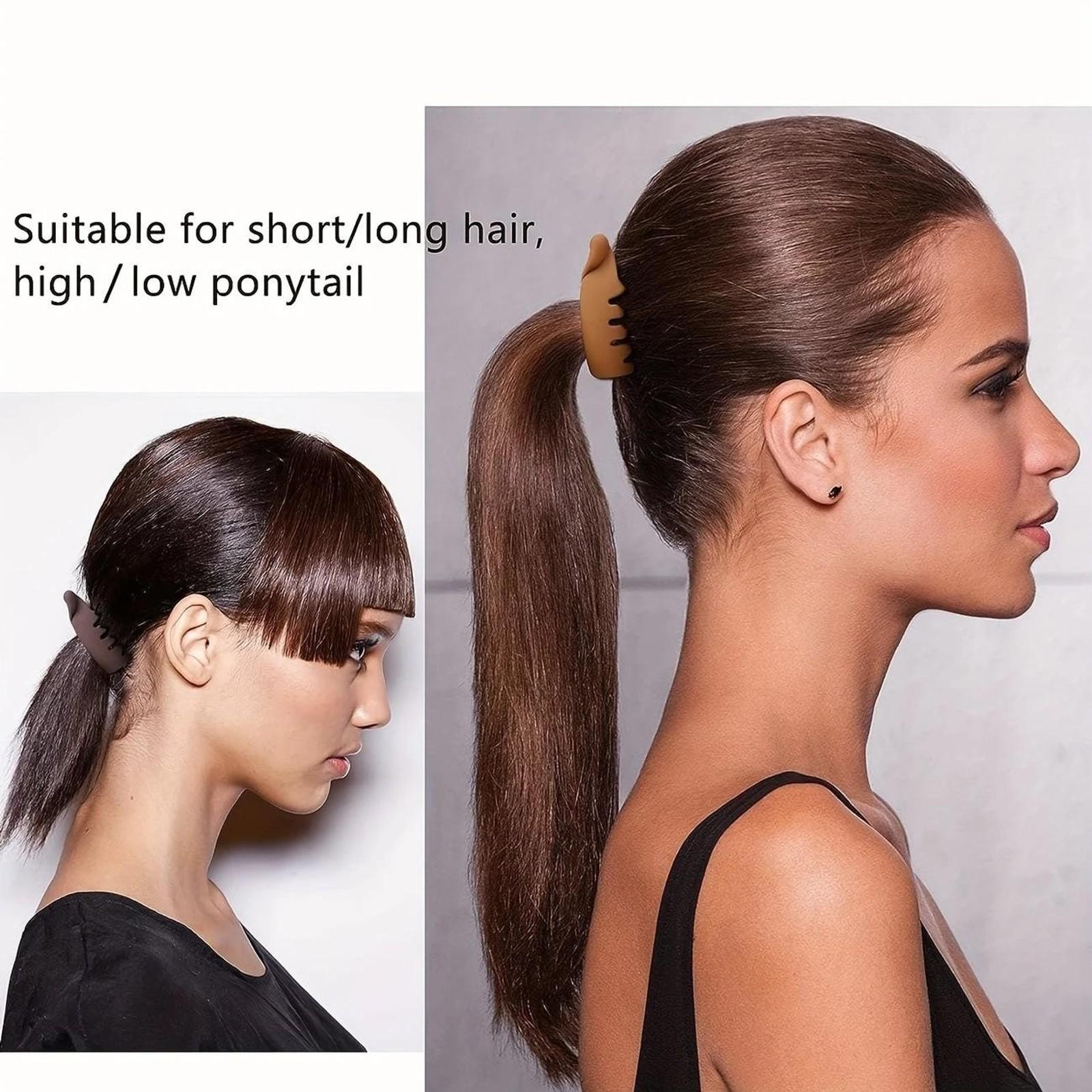 Matte Neutral-Tone Claw Clips (4pcs) - Non-Slip, Durable Banana Hair Clips for Thick Hair, Ideal for Daily and Office High Ponytail Styling, Claw Clip