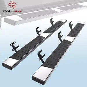 YITAMOTOR 6 inches Running Boards Compatible with 2015-2025 Ford F150 SuperCrew Cab, 2017-2024 Ford F250 F350 F450 F550 Super Duty Crew Cab Silver Side Step Nerf Bars