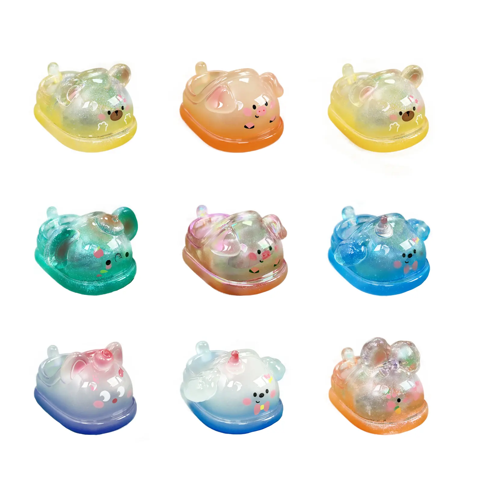 400% Sweet Dreams Doll Footwear - Exclusive Transparent Jelly Shoes for Collectible Plush Figurines, Fashionable Gradient Glitter Accessories, Valentine's Day Gift for Girls