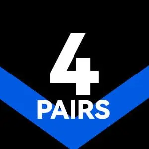 (4 Pairs) Black With Egyptian Blue