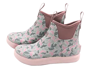 Swamper Supply Women’s Water Moccasin Deck Boots – Waterproof Pink Critter Camo Deck Boots