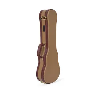 Crossrock Hardshell Vintage Tweed, 5-String Deluxe Wood Hard Concert Ukulele, Vinyl  Wooden Case