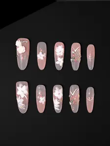 Aura Nails The Rose Long Oval Press-On Nails - 10 Pc Set