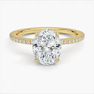 18-K lab-grown diamond , 3 & 5 ct , VS–VVS, D–E , oval cut; IGI certification; light luxury, premium feel; versatile for everyday wear; engagement/proposal diamond ring.  APYFR0095-Y