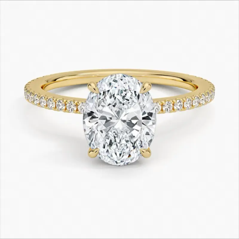 18-K lab-grown diamond , 3 & 5 ct , VS–VVS, D–E , oval cut; IGI certification; light luxury, premium feel; versatile for everyday wear; engagement/proposal diamond ring.  APYFR0095-Y