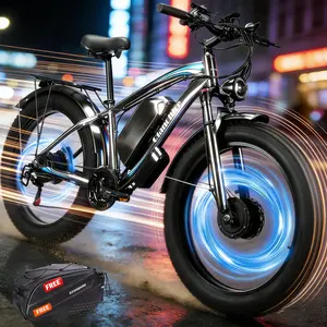 Qianchice Q9pro Dual Motor 5000W Electric Bike for Adults40-45MPH 56-100 Miles Range 26" Fat Tire Commuter Ebikewith Hydraulic Disc Brakes & 21-Speed Gears
