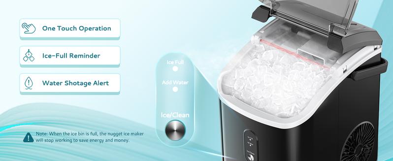 EUHOMY Nugget Ice Maker Countertop with Handle, Ready in 6 Mins, 33lbs/24H, Removable Top Cover, Auto-Cleaning, Portable Pebble Ice Maker with Basket and Scoop, for Home/Kitchen/Party/Camping EUHOMY Nugget Ice Maker Countertop with Handle, Ready in 6 Mins, 33lbs/24H, Removable Top Cover, Auto-Cleaning, Portable Pebble Ice Maker with Basket and Scoop, for Home/Kitchen/Party/Camping