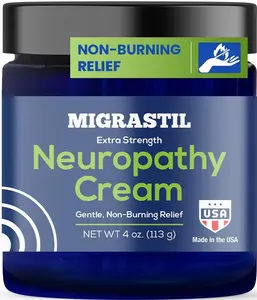 Migrastil Neuropathy Cream - Soothing Cream for Feet, Legs, Hands, Etc. Aloe Shea Butter Gentle Clove Moisturizing Body Care Daily