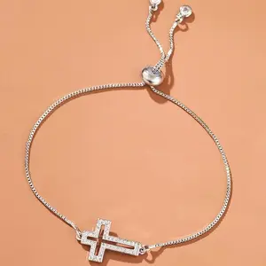 Shine Your Faith: Adjustable Cross Bracelet in Silver, Gold & Rose Gold – A Must-Have for Your Stack, Perfect for Everyday Wear