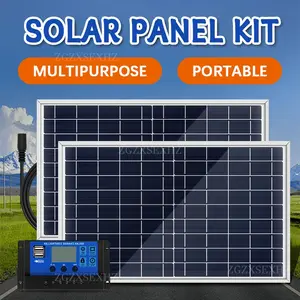 ZGZXSEXHZ 10W Solar Panel Kit Portable Solar Panels Solar Charger High Efficiency 18V with Maintenance Includes Controller and Adjustable Mounting for Automotive, RV, Boat and Off-Grid Battery Charging