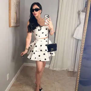 Coquette dot tiered skirt set and top
