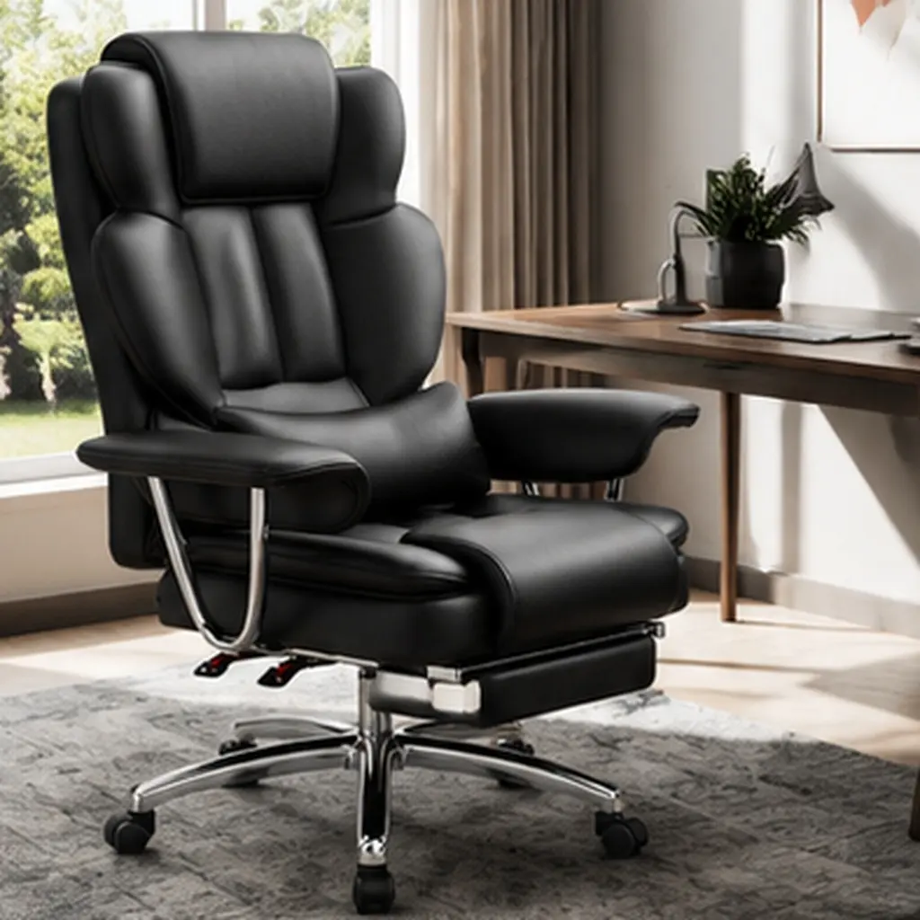 Big and Tall Executive Office Chair with Footrest, Ergonomic High Back Reclining Computer Chair, PU Leather Desk Chair for Home Office, 500lbs Capacity, Black, Black Color Options, PU Leather Material, Product Dimensions: 21.30 W x 30.30 D x