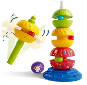 Baby Twirl Spinning Stacking Toy Autism Sensory Learning Spiral Stacker Toy Rainbow Spinning Wheel Montessori Toys for Babies Girl Boy Christmas Birthday Gifts