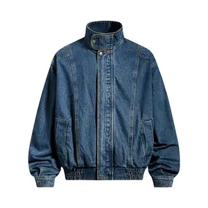 Inflation Cropped Boxy Vintage Washed Unisex Denim Flight Jacket, Autumn/Winter 2026, trendy cut-design long-sleeve denim coat Streetwear Casual Outfit