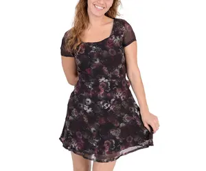 Adidas Womens Flower Print Dress Black S, Color: Black/Multi Color
