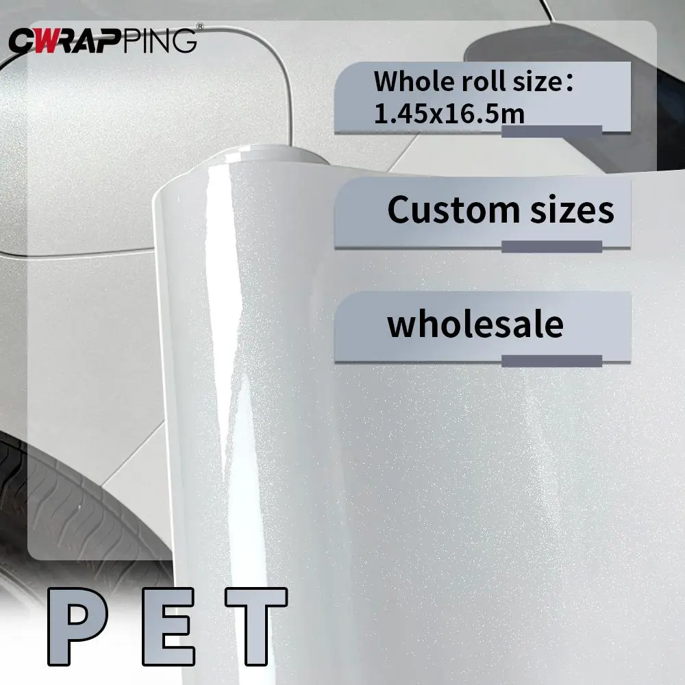 Film Wrapping PET Wrap Car Vinyl for Motorcycle Waterproof Pearlescent White 1.45M Self-adhesive Car Decals and Graphics Sticker