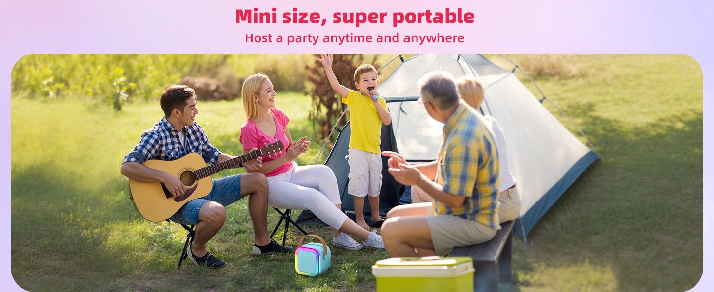 Mini Karaoke Machine for Kids Adults, 2026 TOP Birthday Gifts for Girls Boys 3,4,5,6,7,8+Year Old Toddler Toys, Portable Bluetooth Speaker with 2 Wireless Karaoke Microphones Player (Blue)
