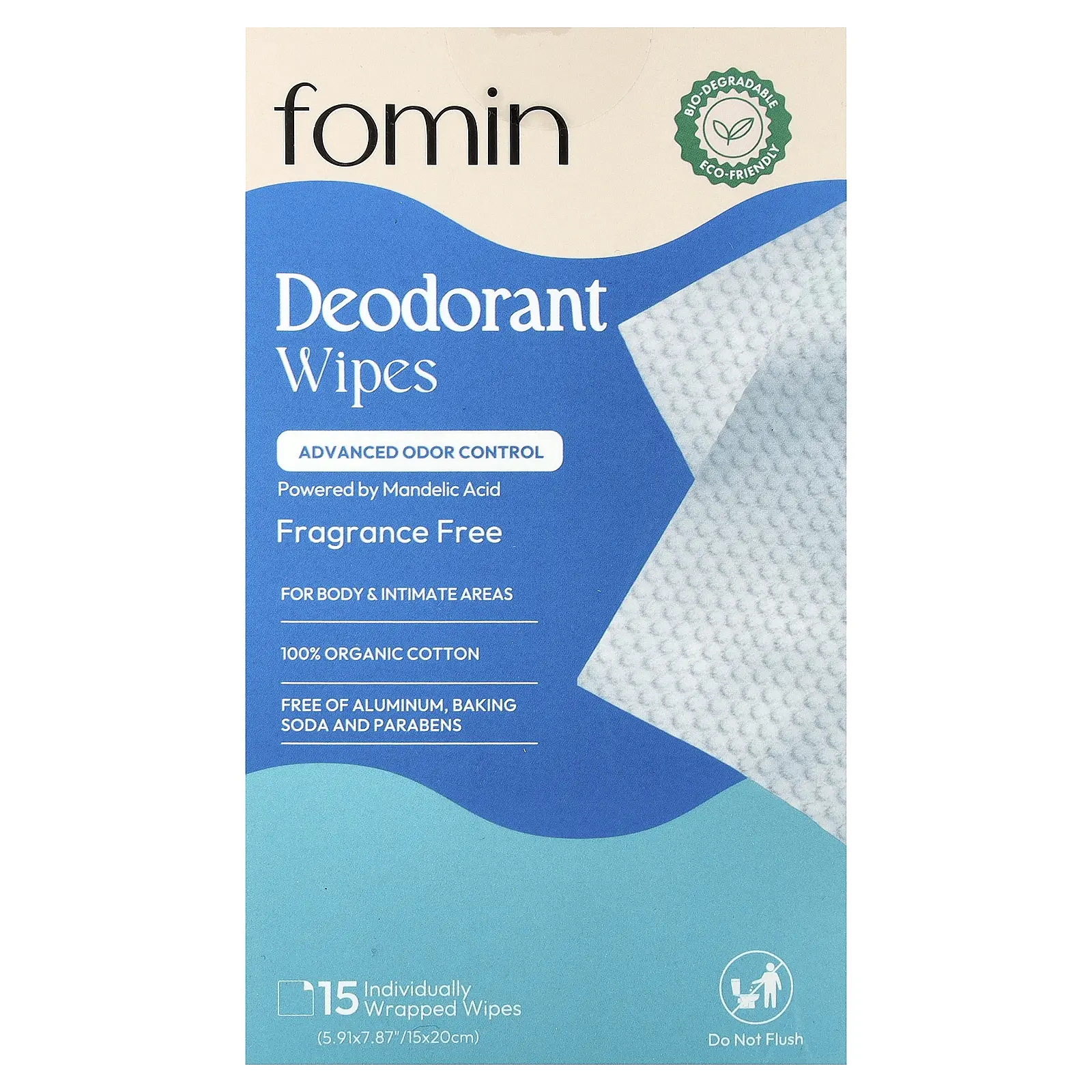 fomin Deodorant Wipes, Fragrance Free, 15 Individually Wrapped Wipes fomin Deodorant Wipes, Fragrance Free, 15 Individually Wrapped Wipes