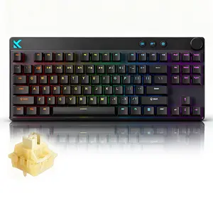 MCHOSE Mix87 87-Key TKL Mechanical Keyboard, Hall Effect Magnetic Switch 0.08ms Low Latency 8K Polling Rate, PBT Keycaps RGB Backlit with Volume Knob for Win/Mac Gaming Office